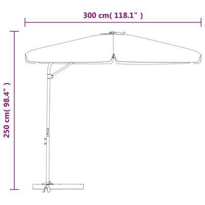 vidaXL Garden Parasol with Steel Pole 118.1" Green