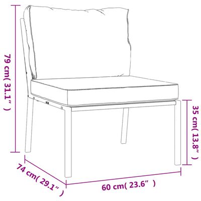 vidaXL 7 Piece Patio Lounge Set with Sand Cushions Steel