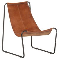 vidaXL Relaxing Chair Brown Real Leather