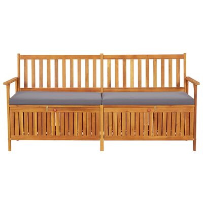 vidaXL Storage Bench with Cushion 66.9" Solid Wood Acacia