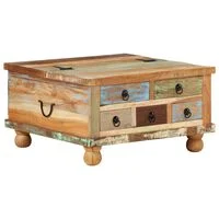 vidaXL Coffee Table Reclaimed Wood 27.6"x27.6"x15"