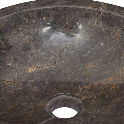 vidaXL Sink Gray Ø27.6"x4.7" Marble