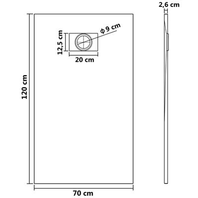 vidaXL Shower Base Tray SMC Brown 47.2"x27.6"