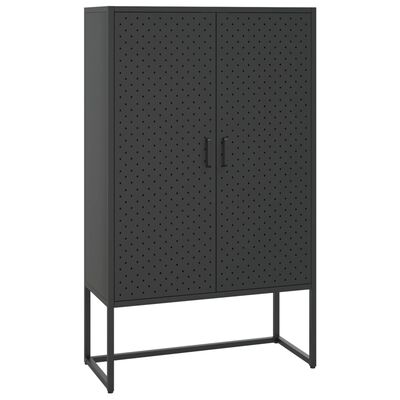 vidaXL Highboard Black 31.5"x13.8"x53.1" Steel