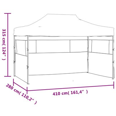 vidaXL Professional Folding Party Tent with 3 Sidewalls 9.8'x13.1' Steel Cream