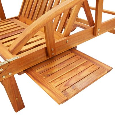 vidaXL Sun Loungers 2 pcs with Table and Cushions Solid Wood Acacia