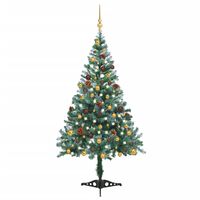 vidaXL Frosted Pre-lit Christmas Tree with Ball Set&Pinecones 59.1"