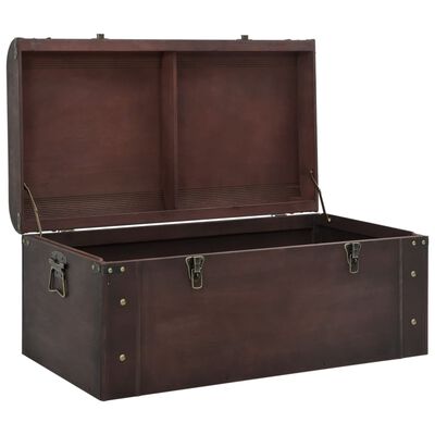 vidaXL Treasure Chest with Latches Dark Brown 31.3"x15.6"x15.6" Plywood