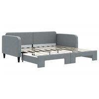 vidaXL Daybed with Trundle without Mattress Light Gray 39.4"x74.8"