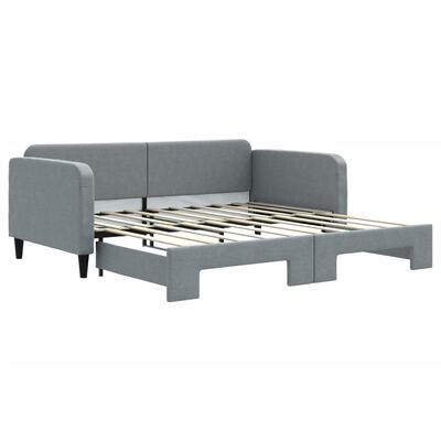 vidaXL Daybed with Trundle without Mattress Light Gray 39.4"x74.8"