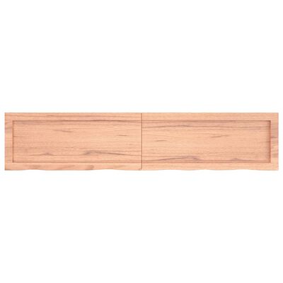 vidaXL Wall Shelf Light Brown 55.1"x11.8"x(0.8"-1.6") Treated Solid Wood Oak