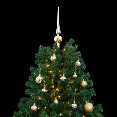 vidaXL Artificial Hinged Christmas Tree 300 LEDs & Ball Set 94.5"