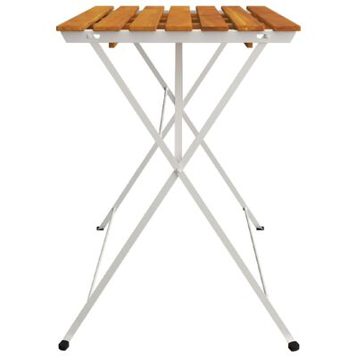 vidaXL Folding Bistro Table 39.4"x21.3"x28" Solid Wood Acacia and Steel