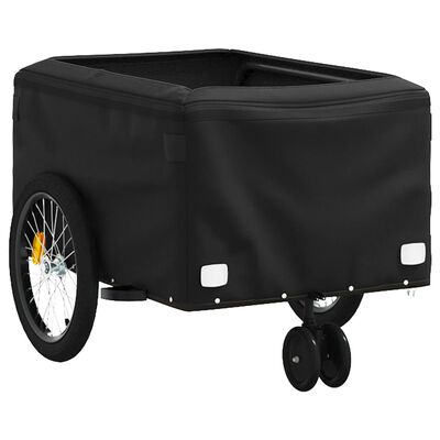 vidaXL Bike Trailer Black and Red 66.1 lb Iron