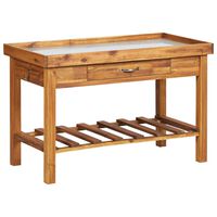 vidaXL Garden Work Bench with Zinc Top Solid Acacia Wood