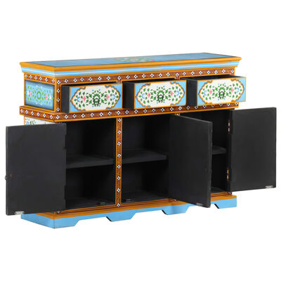 vidaXL Hand-Painted Sideboard Multicolor 43.3"x11.8"x29.9" Solid Mango Wood