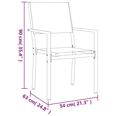 vidaXL 9 Piece Patio Dining Set Steel