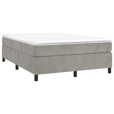 vidaXL Bed Frame Light Gray 53.9"x74.8" Full Velvet