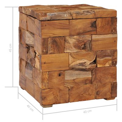 vidaXL Storage Stool Solid Teak Wood