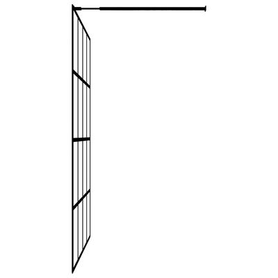 vidaXL Walk-in Shower Wall with Shelf Black 35.4"x76.8" ESG Glass&Aluminum