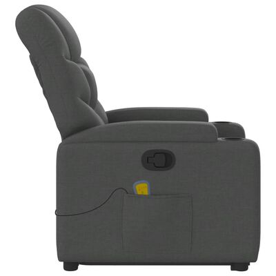 vidaXL Stand up Massage Recliner Chair Dark Gray Fabric