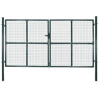 vidaXL Double Door Fence Gate Powder-Coated Steel