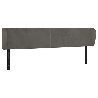 vidaXL Headboard with Ears Dark Gray 79.9"x9.1"x30.7"/34.6" Velvet