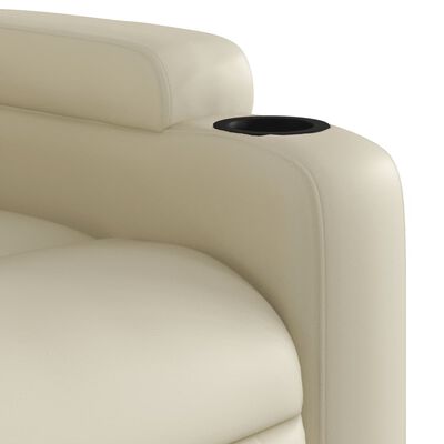 vidaXL Electric Recliner Chair Cream Faux Leather