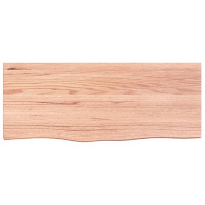 vidaXL Wall Shelf Light Brown 39.4"x15.7"x(0.8"-2.4") Treated Solid Wood Oak