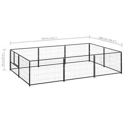 vidaXL Dog Kennel Black 64.6 ft² Steel