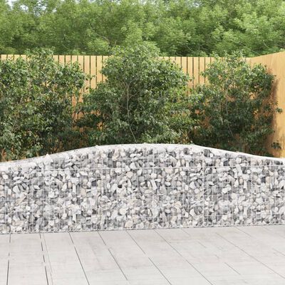 vidaXL Arched Gabion Baskets 4 pcs 157.5"x19.7"x23.6"/31.5" Galvanized Iron