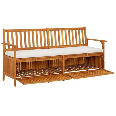 vidaXL Storage Bench with Cushion 66.9" Solid Wood Acacia