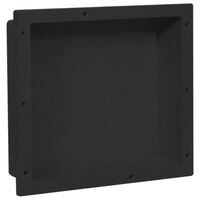 vidaXL Shower Niche Matt Black 16.1"x14.2"x3.9"