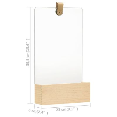 vidaXL Wall Mirror Solid Pinewood 9.1"x15.6"