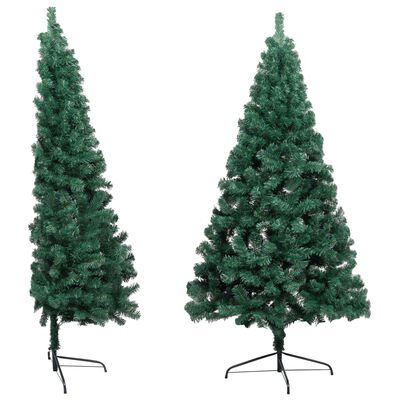 vidaXL Artificial Half Pre-lit Christmas Tree with Ball Set Green 82.7"