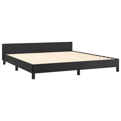 vidaXL Bed Frame with Headboard Black 72"x83.9" California King Faux Leather