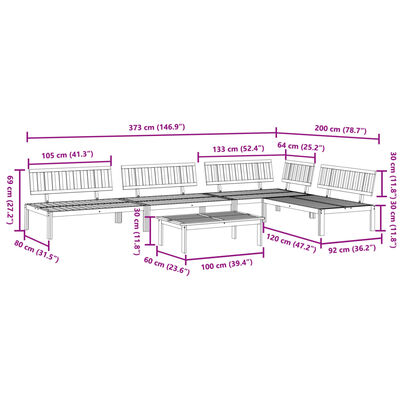 vidaXL 5 Piece Patio Pallet Sofa Set Solid Wood Acacia