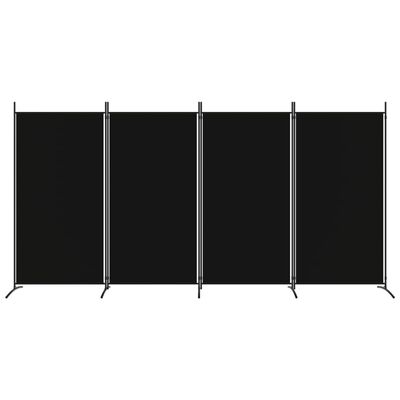 vidaXL 4-Panel Room Divider Black 136.2"x70.9" Fabric