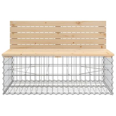 vidaXL Patio Bench Gabion Design 113"x28"x25.8" Solid Wood Pine