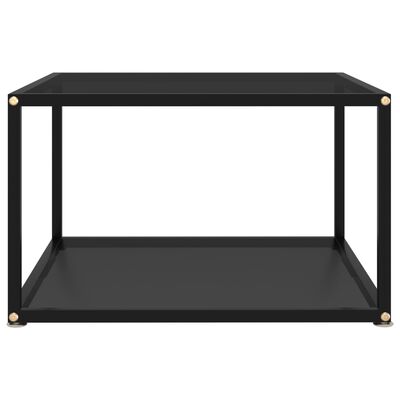 vidaXL Coffee Table Black 23.6"x23.6"x13.8" Tempered Glass