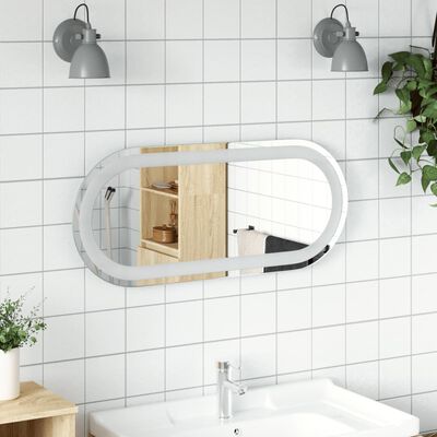 vidaXL LED Bathroom Mirror 27.6"x11.8" Oval