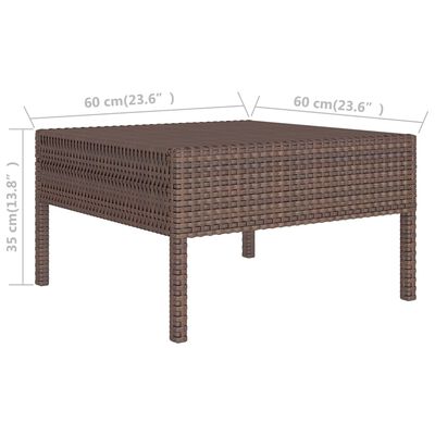 vidaXL 5 Piece Patio Lounge Set with Cushions Poly Rattan Brown