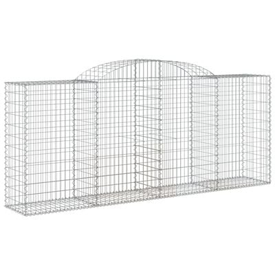 vidaXL Arched Gabion Baskets 6 pcs 118.1"x19.7"x47.2"/55.1" Galvanized Iron