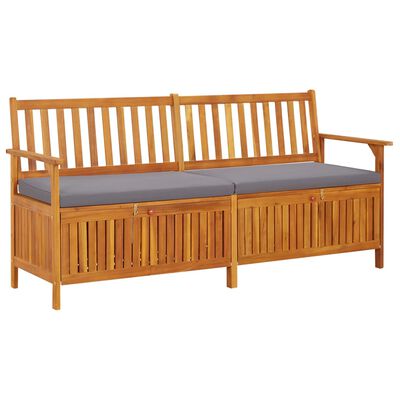 vidaXL Storage Bench with Cushion 66.9" Solid Wood Acacia