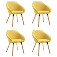 vidaXL Dining Chairs 4 pcs Yellow Fabric