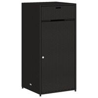 vidaXL Patio Storage Cabinet Black 21.7"x21.7"x43.7" Poly Rattan