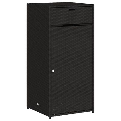 vidaXL Patio Storage Cabinet Black 21.7"x21.7"x43.7" Poly Rattan