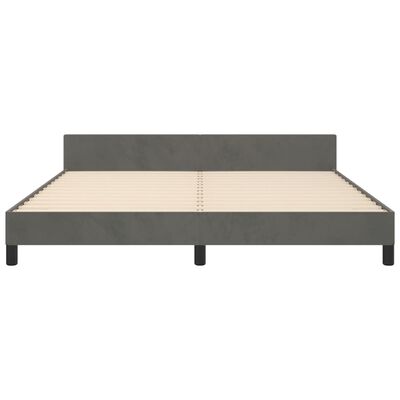 vidaXL Bed Frame without Mattress Dark Gray Queen Velvet