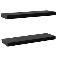 vidaXL Floating Wall Shelves 2 pcs Black 23.6"x7.9"x1.5"