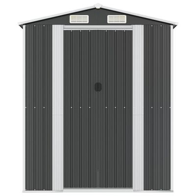 vidaXL Garden Shed Anthracite 75.6"x140.6"x87.8" Galvanized Steel